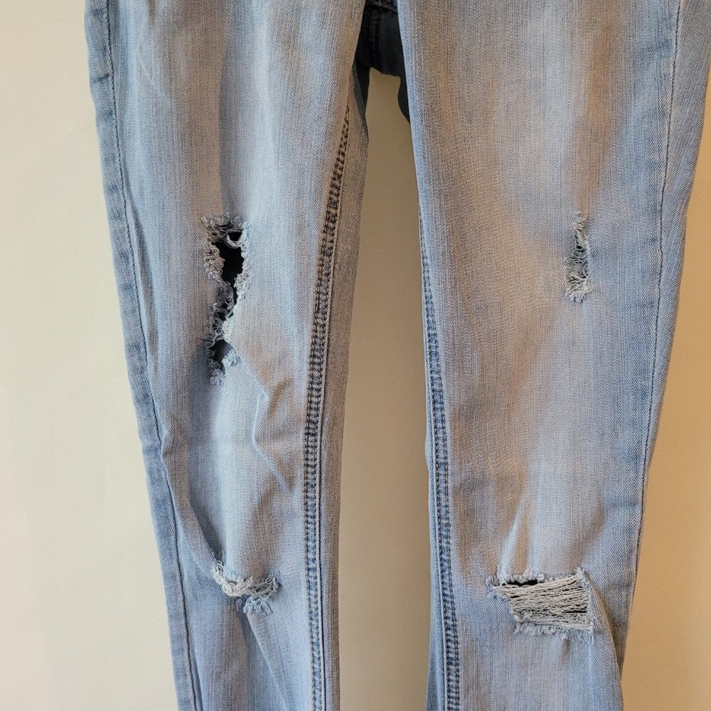 RSQ Women Distress Melrose Cuff Ankle Blue Skinny Jeans Size 1 Pocket Low Rise - Picture 4 of 10